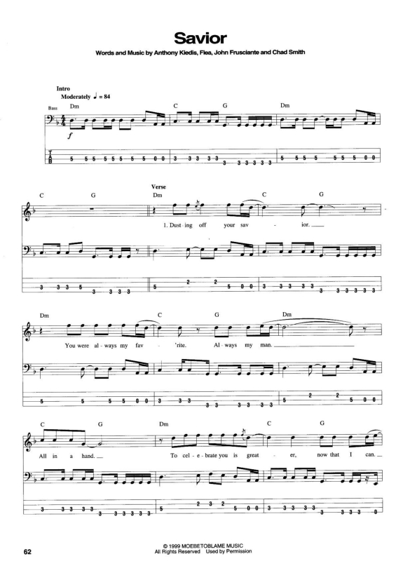 Partitura da música Savior v.2