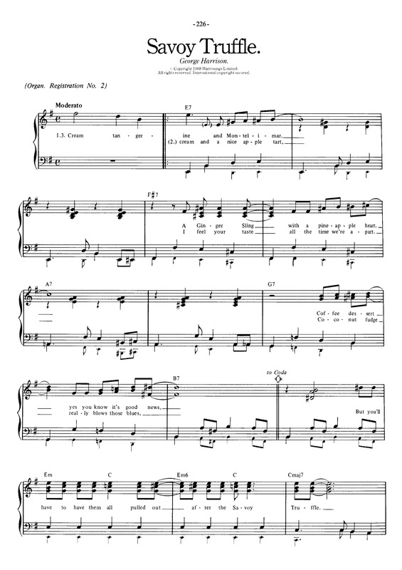 Partitura da música Savoy Truffle v.3