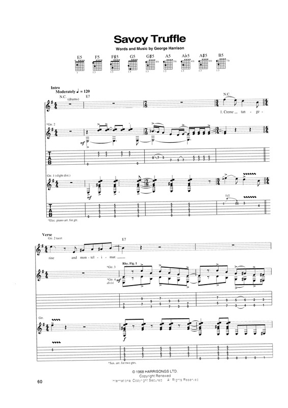 Partitura da música Savoy Truffle v.4