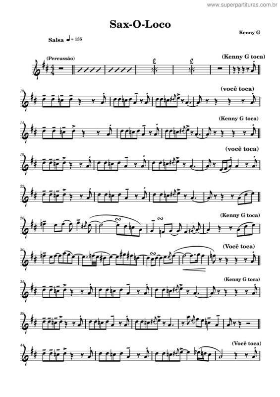 Partitura da música Sax-O-Loco