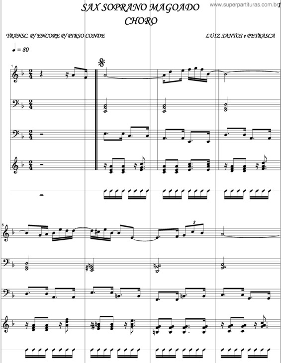 Partitura da música Sax Soprano Magoado v.2