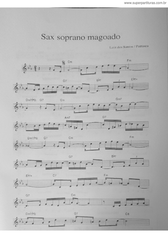 Partitura da música Sax Soprano Magoado v.7