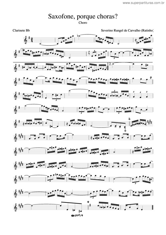 Partitura da música Saxofone, Porque Choras? v.2