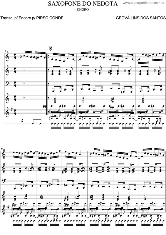 Partitura da música Saxofone Do Nedota v.2
