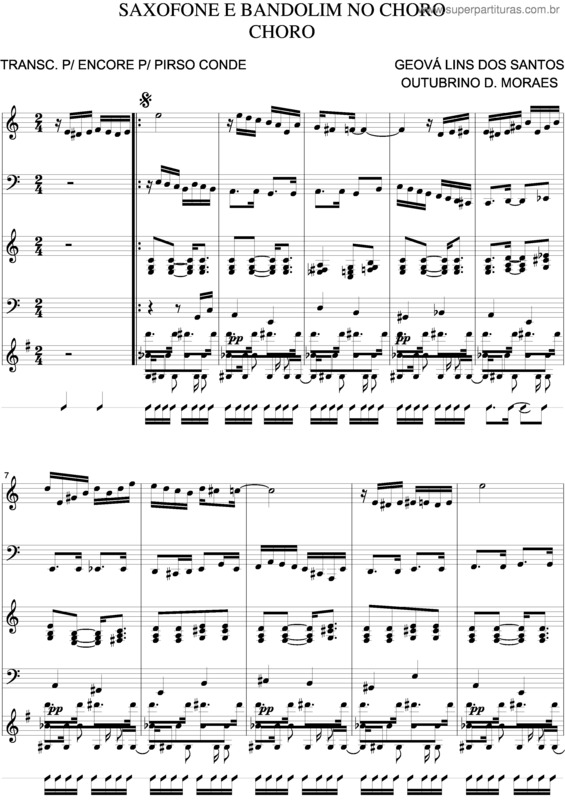 Partitura da música Saxofone E Bandolim No Choro v.4