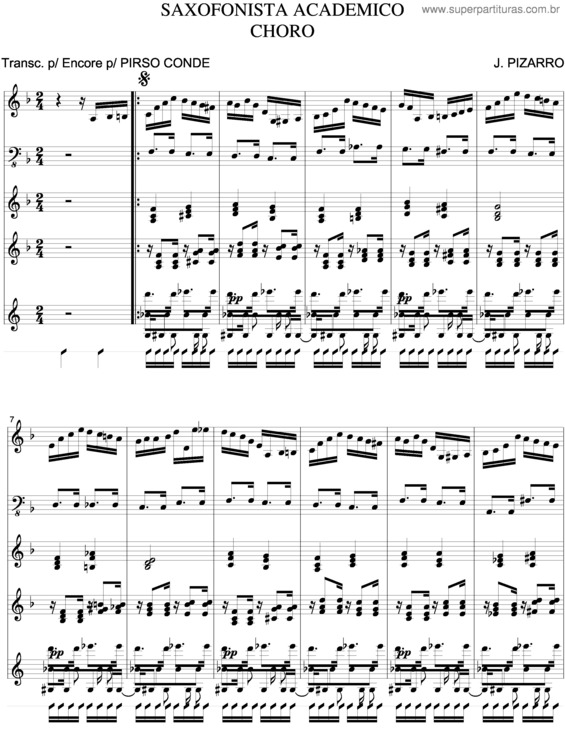 Partitura da música Saxofonista Acadêmico