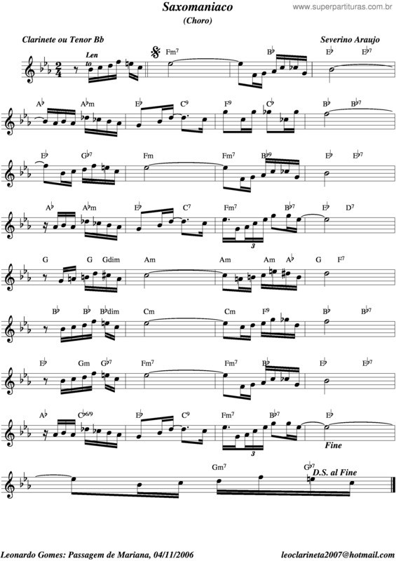 Partitura da música Saxomaniao