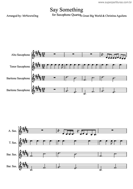 Partitura da música Say Something v.4