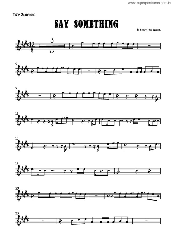 Partitura da música Say Something v.5