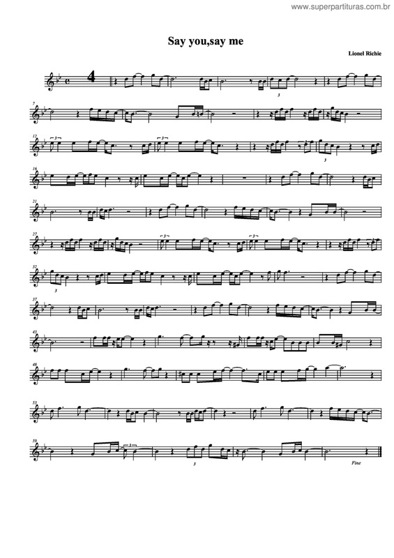 Partitura da música Say You, Say Me v.3