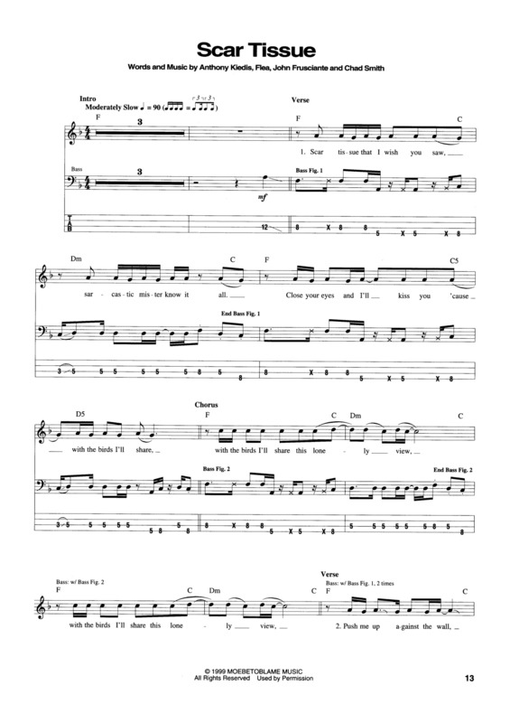 Partitura da música Scar Tissue v.7