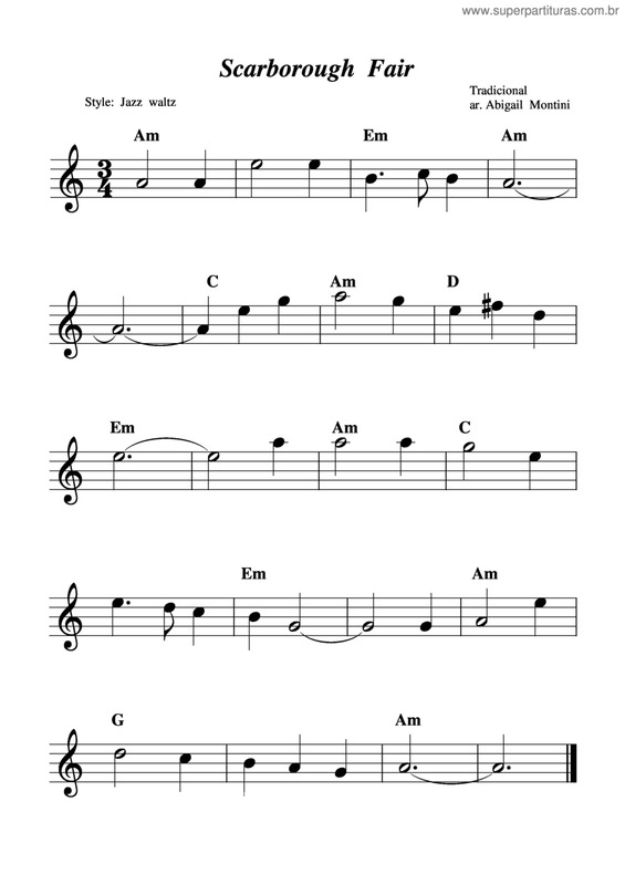 Partitura da música Scarborough Fair v.3