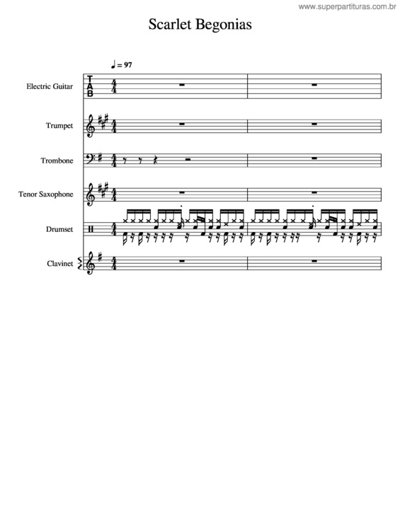 Partitura da música Scarlet Begonias Reference Sheet