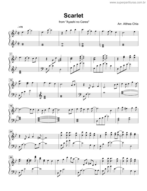 Partitura da música Scarlet v.2