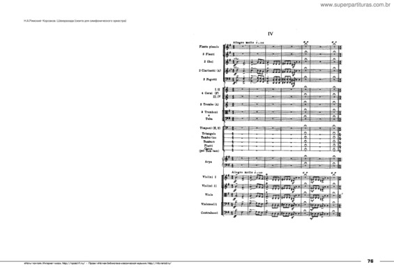 Partitura da música Scheherezade v.4