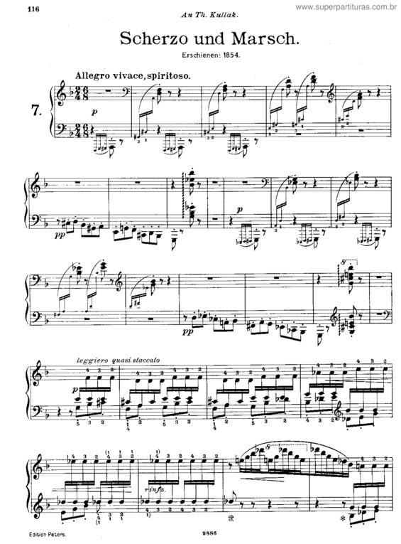 Partitura da música Scherzo and March