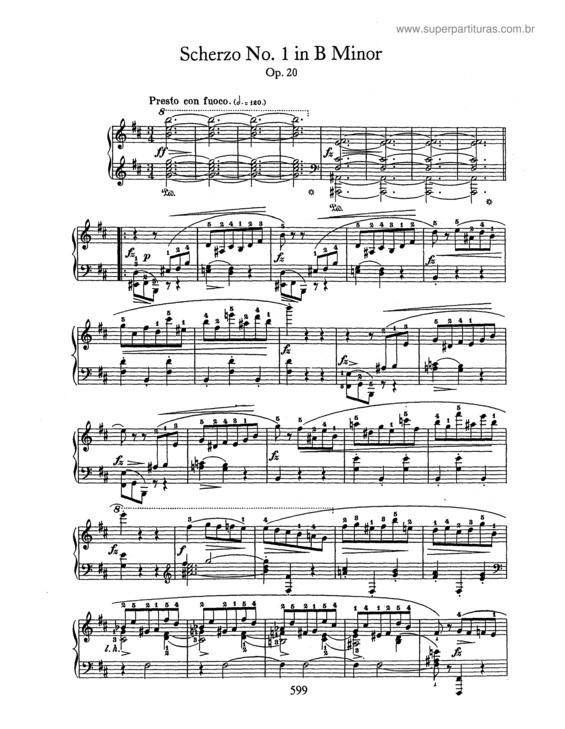 Partitura da música Scherzo No. 1