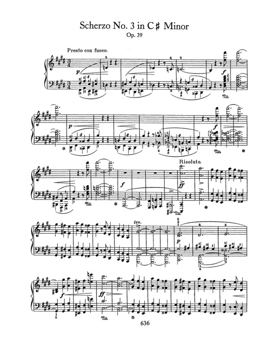 Partitura da música Scherzo No. 3