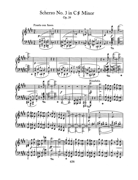 Partitura da música Scherzo No. 3