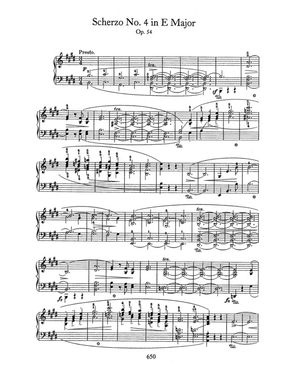 Partitura da música Scherzo No. 4