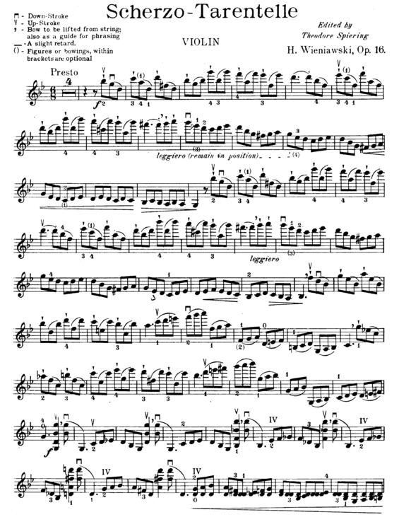 Partitura da música Scherzo Tarantelle