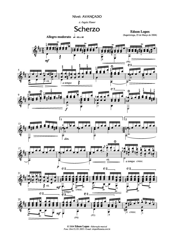 Partitura da música Scherzo v.3