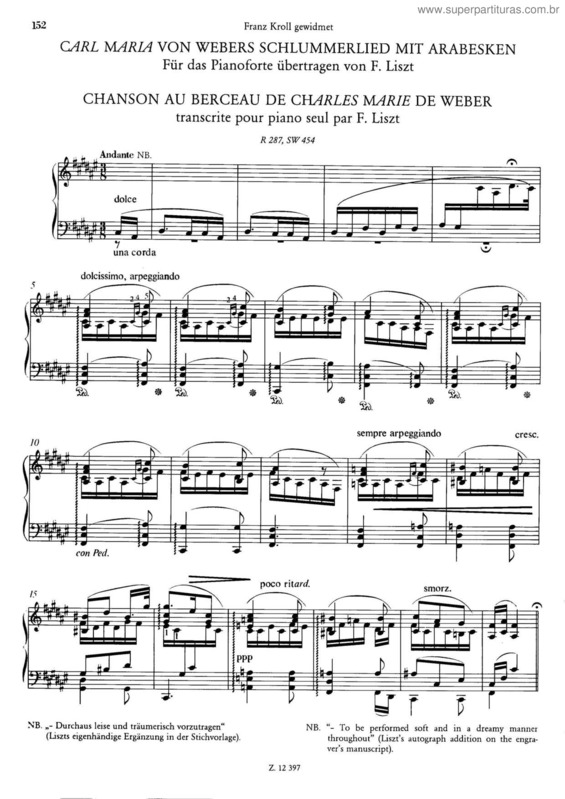 Partitura da música Schlummerlied mit Arabesken