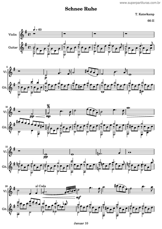 Partitura da música Schnee Ruhe