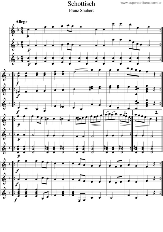 Partitura da música Schottisch