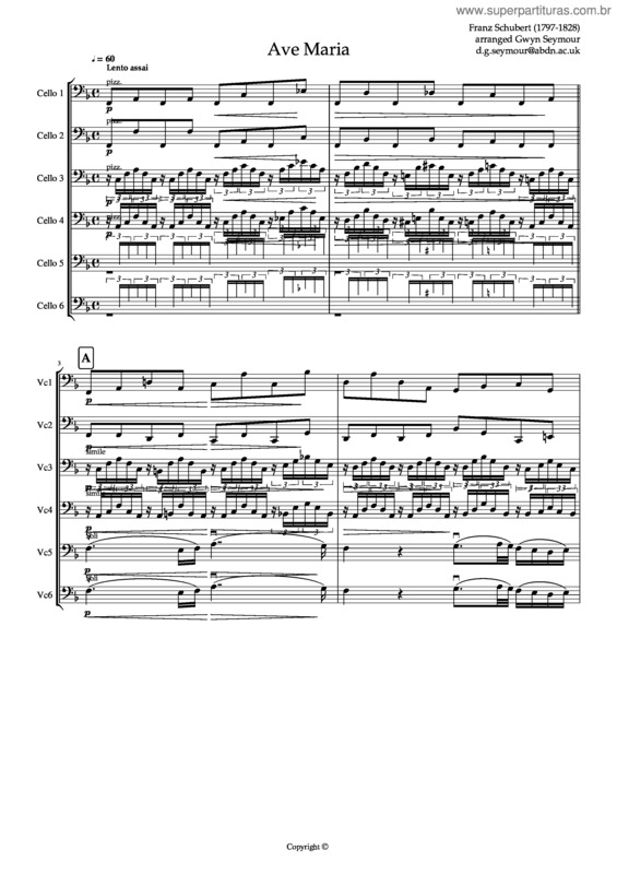 Partitura da música Schubert Ave Maria Ovni