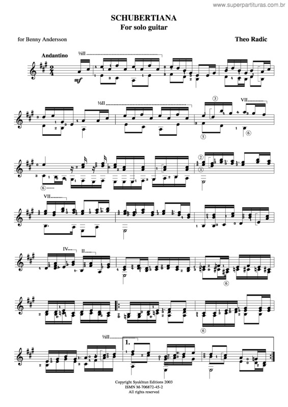 Partitura da música Schubertiana 