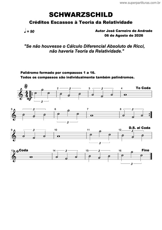 Partitura da música Schwarzschild