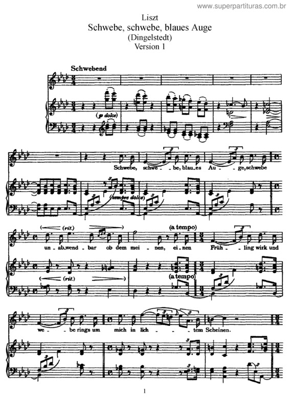 Partitura da música Schwebe, schwebe, blaues Auge v.2