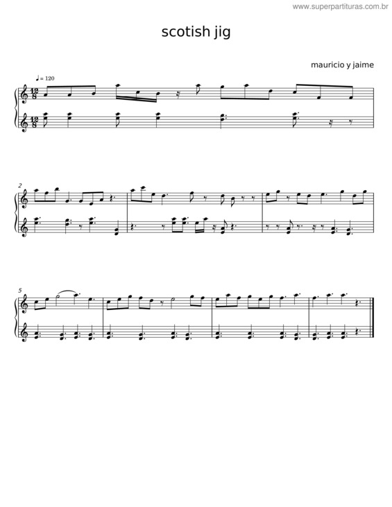 Partitura da música Scotish Jig