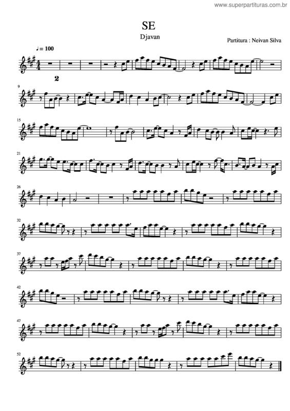 Partitura da música Se – Djavan