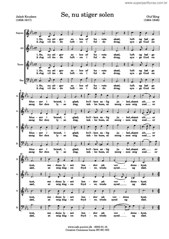 Partitura da música Se, Nu Stiger Solen – Oluf Ring