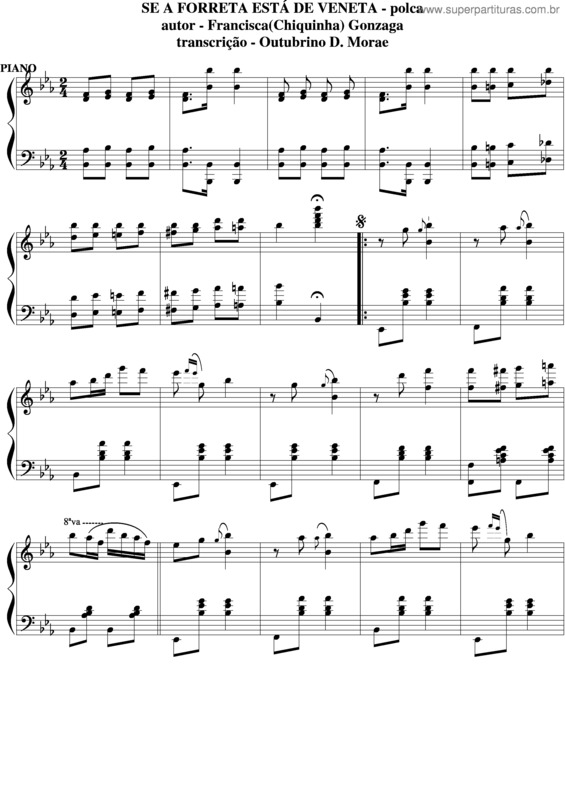 Partitura da música Se A Forreta Está De Veneta