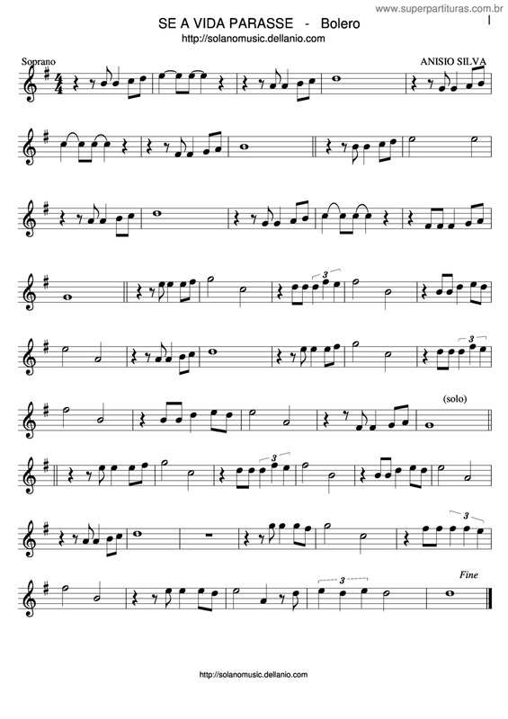 Partitura da música Se a Vida Parasse