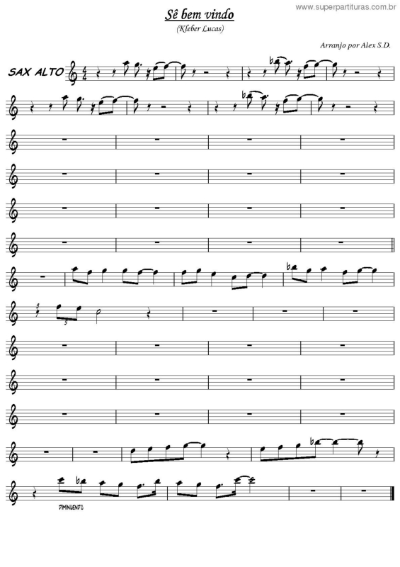 Partitura da música Sê Bem Vindo