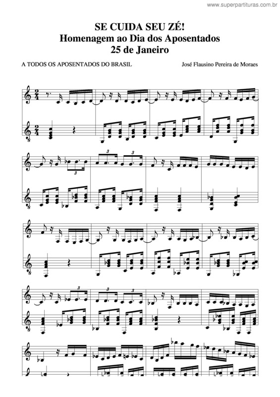 Partitura da música Se Cuida Seu Zé