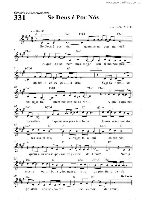Partitura da música Se Deus É Por Nós v.3
