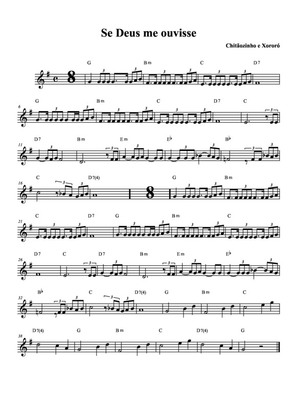 Partitura da música Se Deus Me Ouvisse v.3