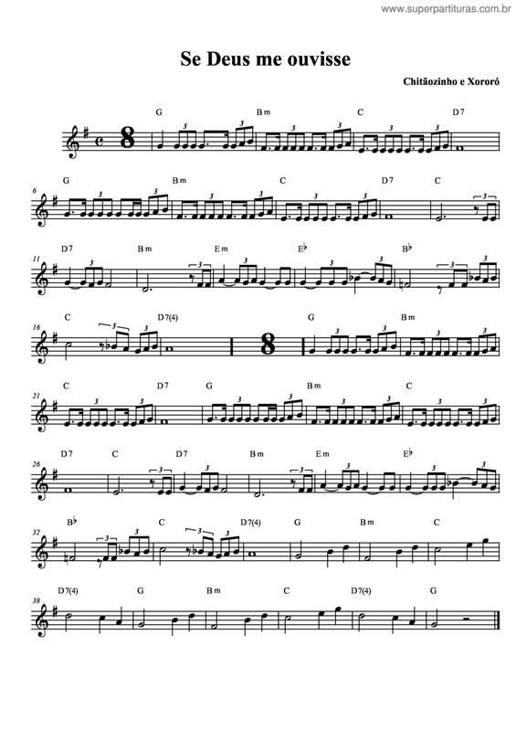 Partitura da música Se Deus Me Ouvisse v.4