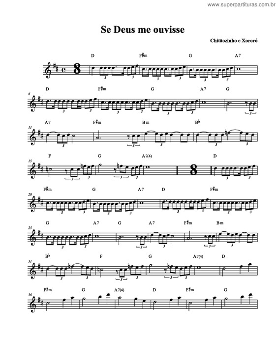 Partitura da música Se Deus Me Ouvisse