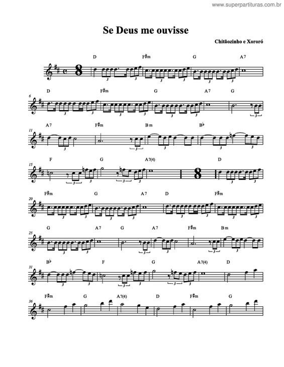 Partitura da música Se Deus Me Ouvisse