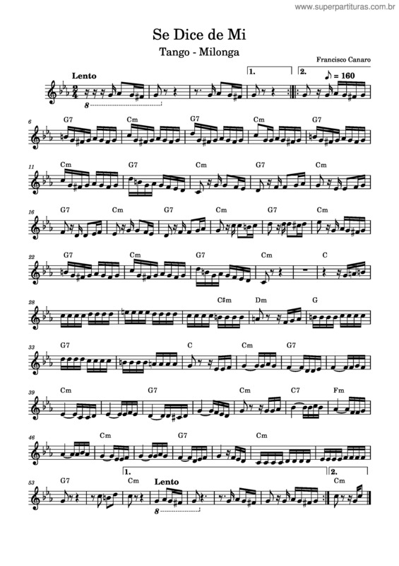 Partitura da música Se Dice De Mi – Francisco Canaro