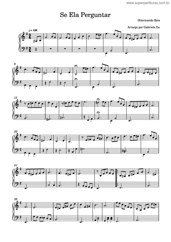 Partitura da música Se Ela Perguntar – Dilermando Reis Se Ela Perguntar – Dilermando Reis