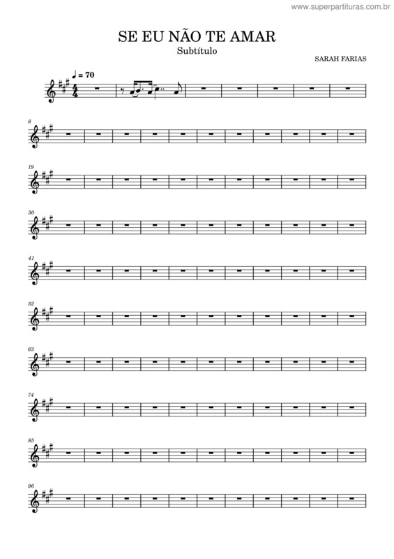 Partitura da música Se Eu Não Te Amar v.2
