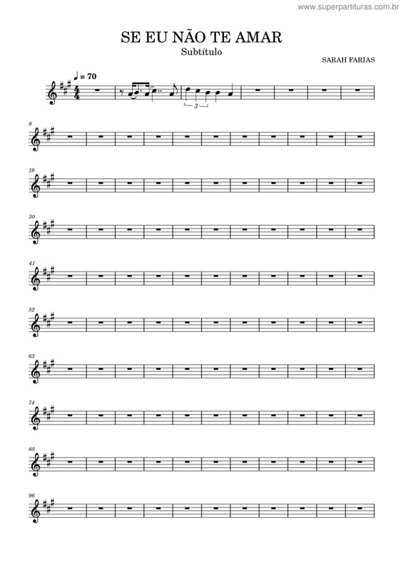 Partitura da música Se Eu Não Te Amar