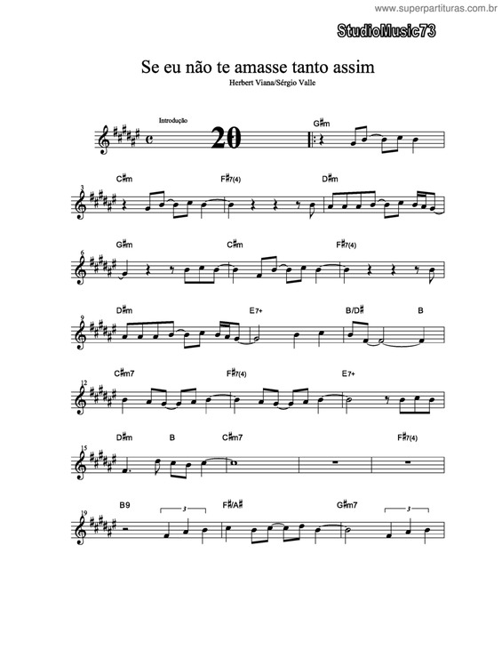 Partitura da música Se Eu Não Te Amasse Tanto Assim v.3